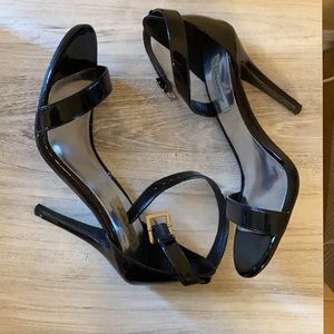 Black ankle strap heels